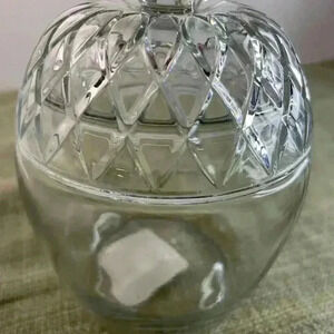 Glass Apple Candy/Trinket/Sugar Bowl